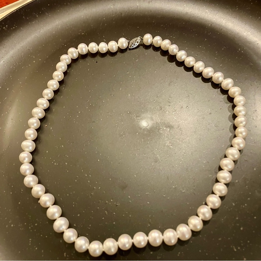 SET- 14K White Gold Cultured Freshwater Pearl Necklace and Bracelet. NWOT. - Picture 13 of 16